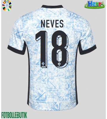Portugal Ruben Neves #18 Bortatröja EM 2024 Kortärmad
